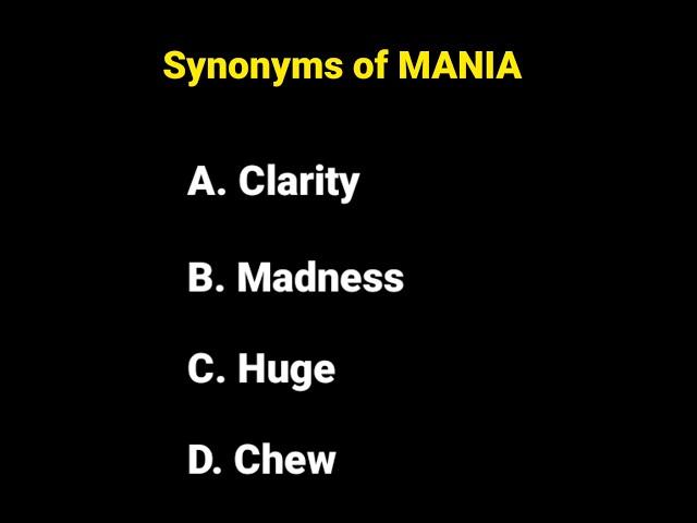 Synonyms of MANIA #synonyms #vocabulary #vocab