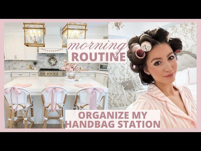 morning routine  girly vlog: makeup routine, pajama try on, organize my purse essentials station!