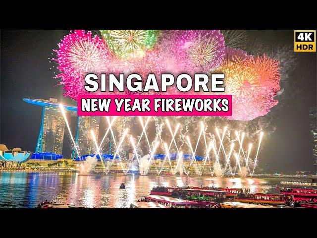 4K - Singapore New Year Fireworks | Most Beautiful New Year Fireworks Of Singapore 