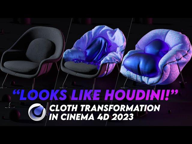 "Looks like Houdini!" Cinema 4D 2023 Cloth Transformation Effect: Turn Every Object into Cloth!