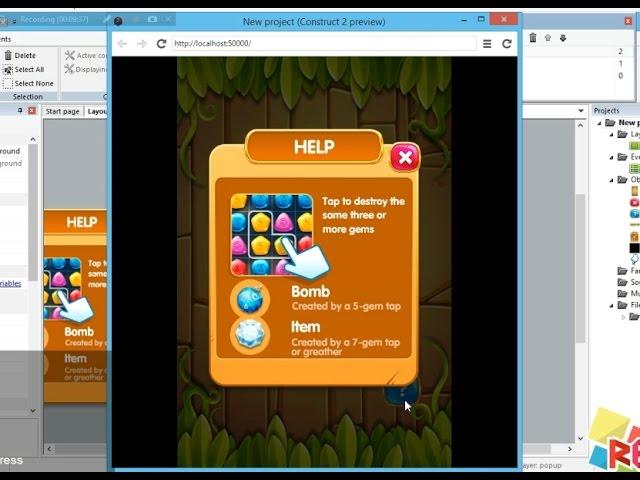 Creating a PopUp with smooth effect - Construct 2 Tutorial