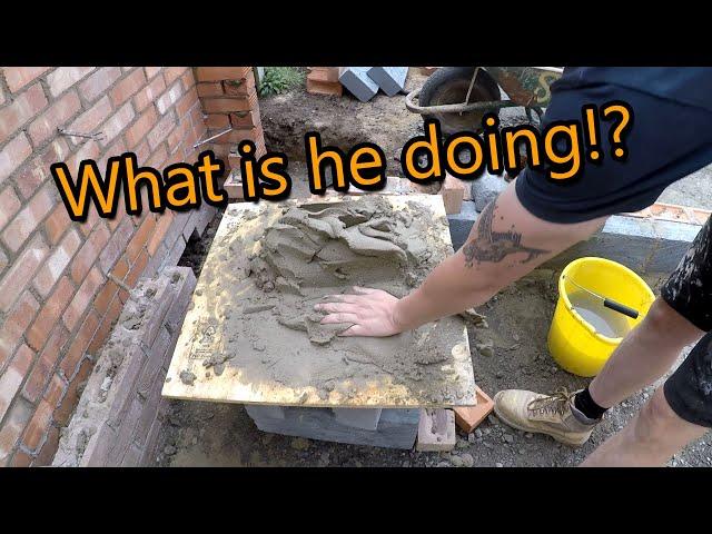 OLD BOY Bricklayer teaches apprentice how to lay bricks...