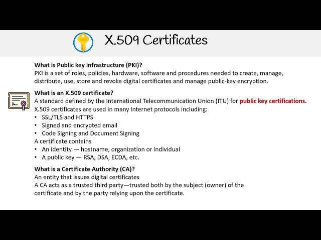 AZ 305 — X 509 Certificates