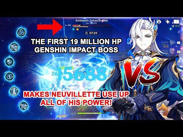 The first 19 Million HP Genshin Impact BOSS makes Neuvillette Use Up All of his Power!