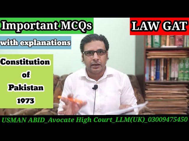 important mcqs constitution of pakistan 1973 | law gat |