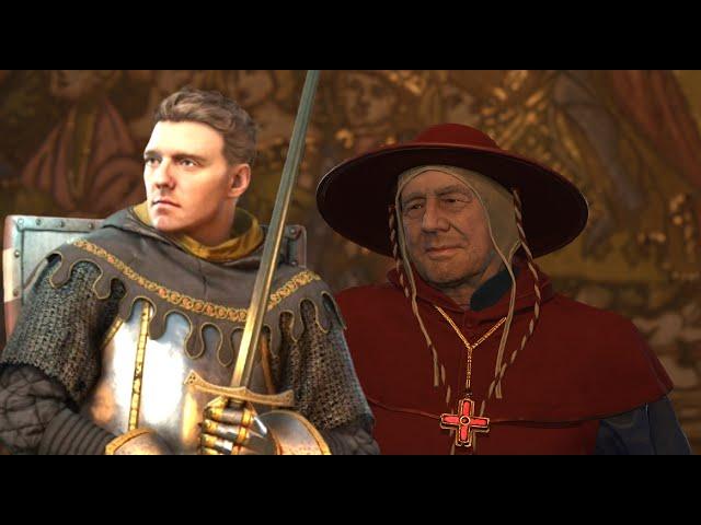 KCD2 Can Henry interrupt Godwin's Church Council Cardinal meeting during Italian Job quest in court?