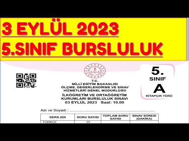 5. SINIF BURSLULUK SINAVI 2023 ÇIKMIŞ SORULAR  A KİTAPÇIĞI