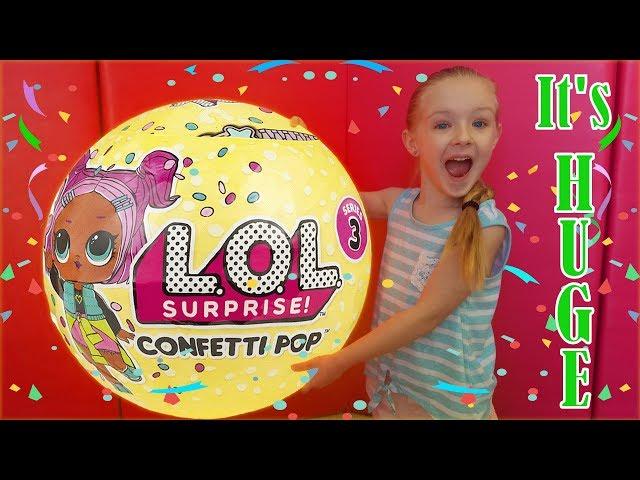 WORLD'S BIGGEST LOL SURPRISE CONFETTI POP DOLL With our Dad! What's Inside?!