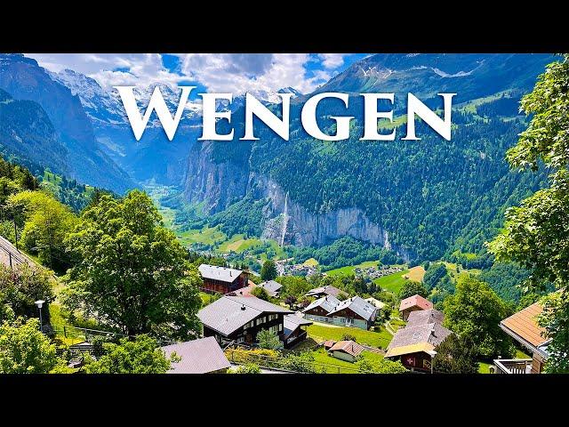 Lauterbrunnen - Wengen, Switzerland 4K - Amazing Beautiful Villages in Switzerland, Travel Vlog