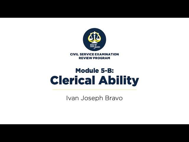 Module 5 of 9: Clerical Ability (Batas for Every Juan)