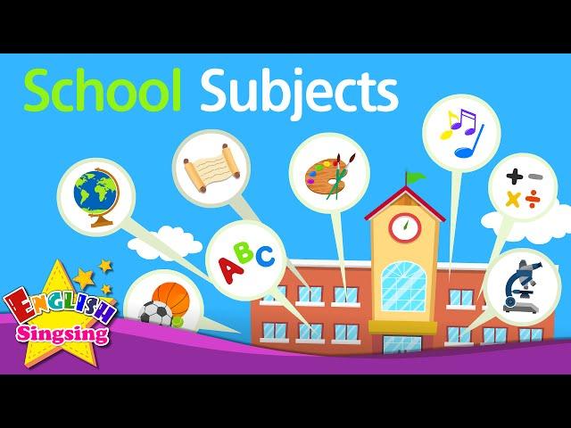 Kids vocabulary - School Subjects - favorite subject - English educational video