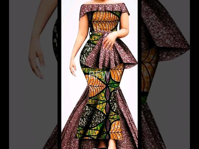 African print, Ankara peplum gown dress #africanprint #ankara #gown #dress