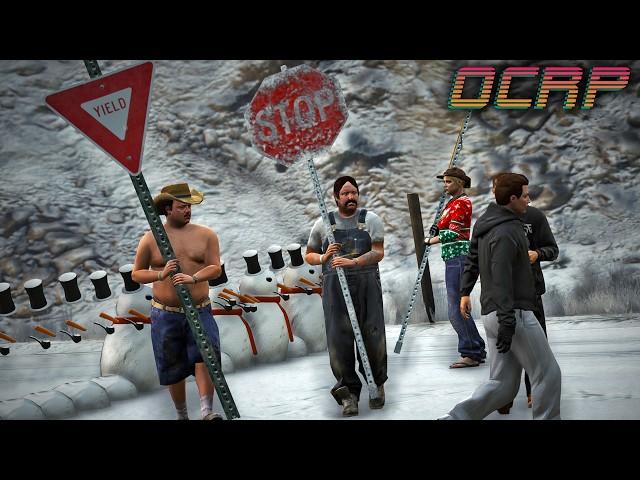 Blocking The Road with Snowmen in GTA RP | OCRP