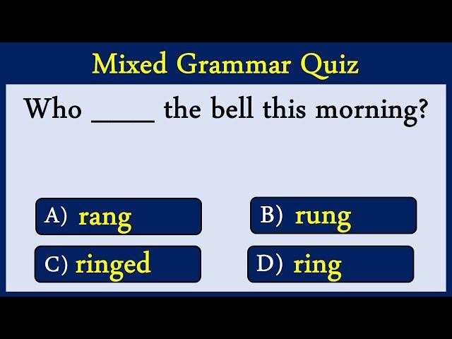 Mixed English Grammar Quiz 62:  Can You Score 10/10 In This Quiz?