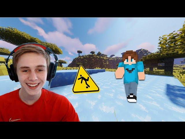 Minecraft But The Floor is Slippery is Pretty Funny!