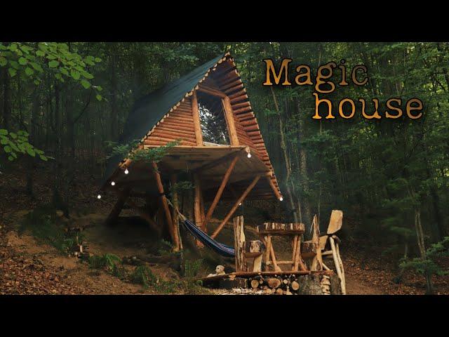 Built a tree house in the forest. Big movie. From start to finish