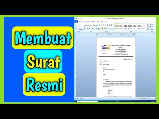 Tutorial Microsoft word untuk pemula [part 1] //membuat surat resmi