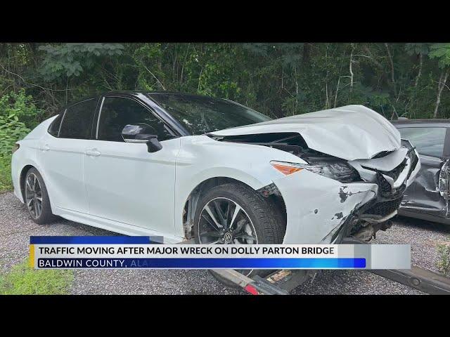 Traffic moving after major wreck on Dolly Parton Bridge