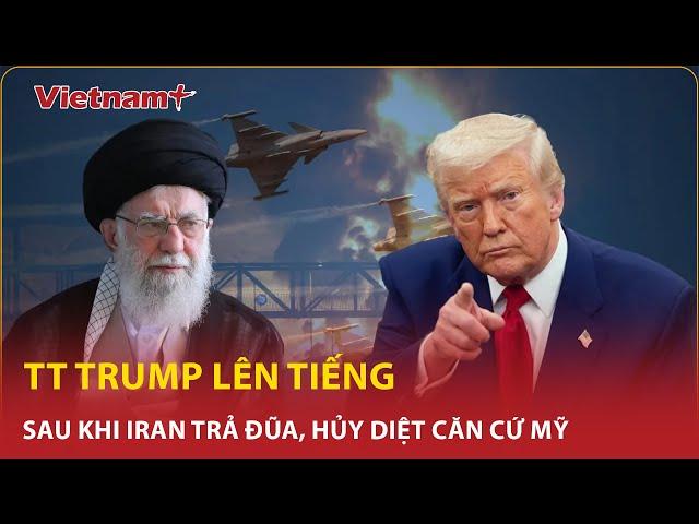 Mr. Trump officially spoke out after Iran retaliated, firing missiles to "destroy" US bases