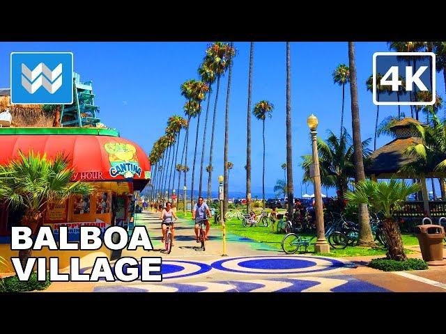 Walking around Balboa Village in Newport Beach, California 【4K】