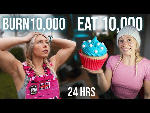 I tried to EAT and BURN 10,000 calories in 24 hours!! ULTIMATE CHALLENGE