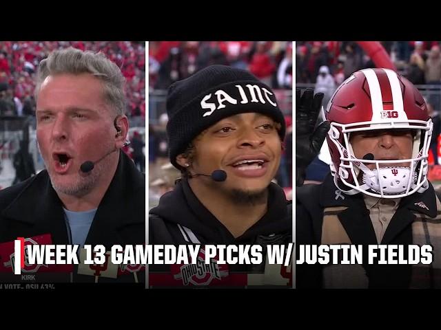  WEEK 13 GAMEDAY PICKS  'BUCKEYES BY 50!' ️ - Guest Picker Justin Fields | College GameDay