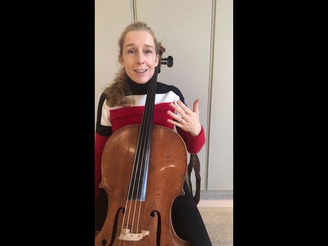 The positioning of the left thumb on the cello