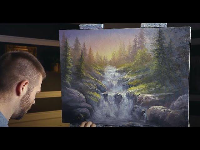 Live Waterfall Landscape Painting