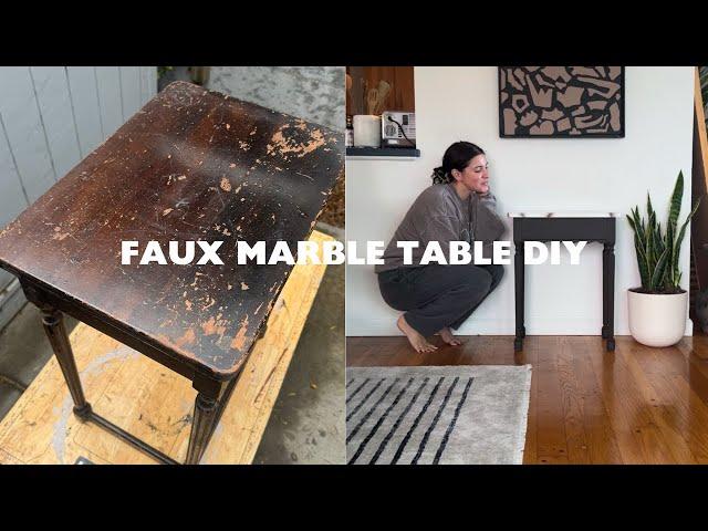 My FAUX Marble DIY Side Table 