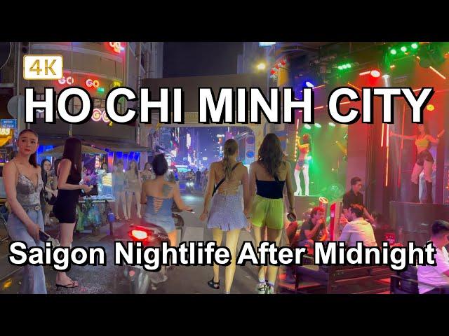 Walking in Ho Chi Minh city After midnight  Saigon Nightlife 2023