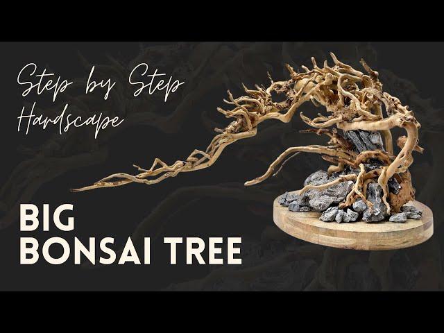 Big Bonsai Tree Aquascape For Freshwater - Step By Step Hardscape Video