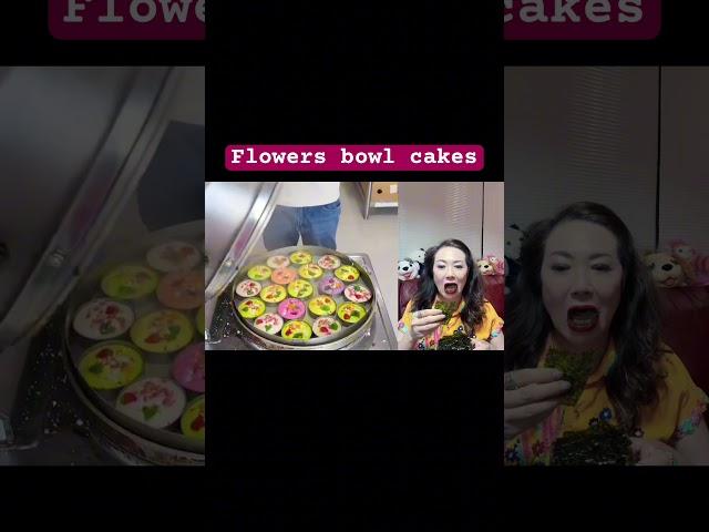 Jenny likes China street food: Flowers bowl cakes! Jenny eating show Mukbang! Chinese Asian snacks!