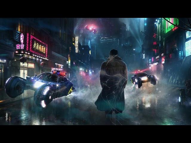 Cyberpunk city ambience (1 hour) – Thunderstorm