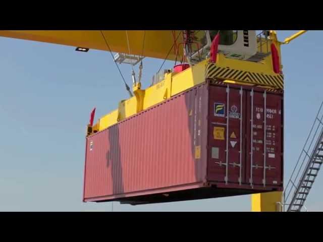 Liebherr - Rubber Tyre Ganry Cranes working at Dublin Port, Ireland