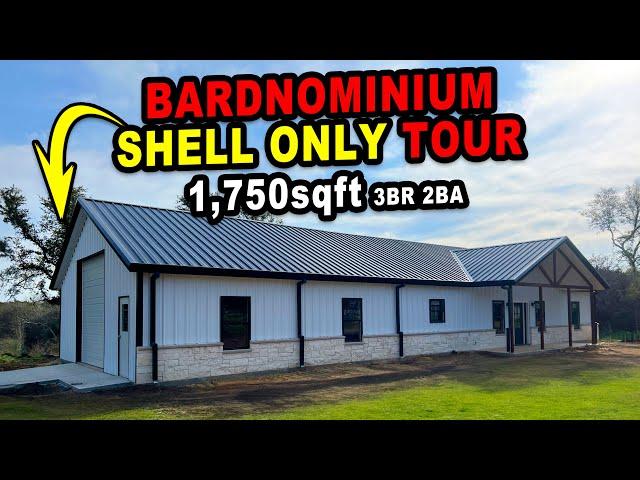 Inside 1750 sqft 3BR/2BA SHELL-ONLY #Barndominium Tour | Texas Best Construction