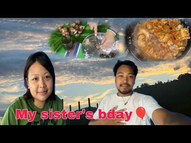 Celebrated my sister’s birthday party// had dinner with pork// daily life vlog// village life.