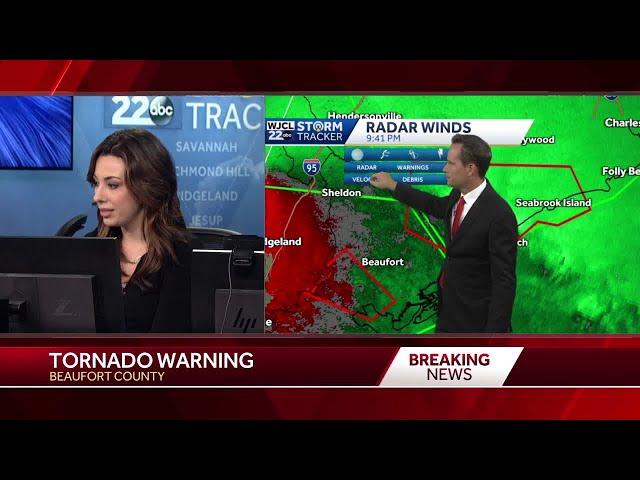 Tornado warning issued in Beaufort County