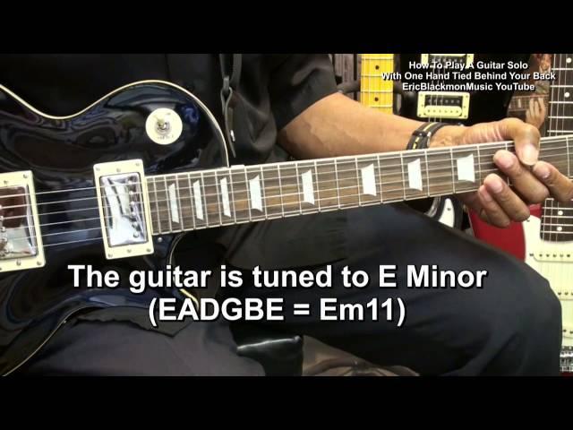 Guitar Lessons For Beginners! How To Play A Guitar Solo With One Hand Behind Your Back