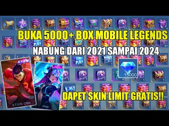 BUKA SELURUH BOX MOBILE LEGENDS HASIL NABUNG 3 TAHUN! TERNYATA PANEN SKIN EPIC PERMANEN GRATIS COY