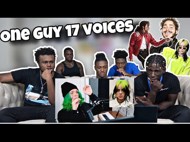 One Guy, 17 Voices (Billie Eillish, Michael Jackson, Post Malone & MORE)REACTION !