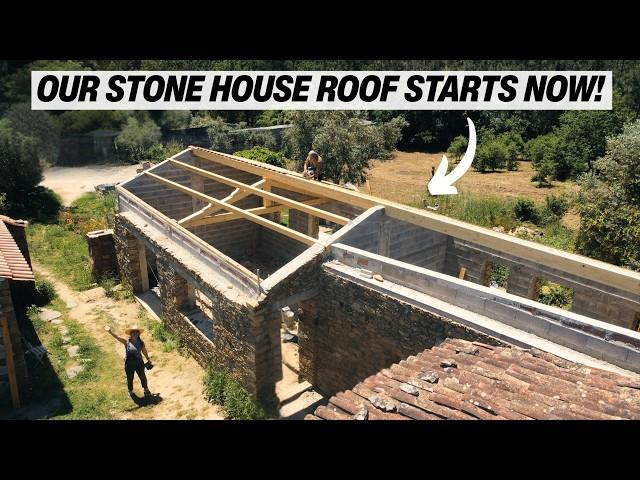 Our Roof Build Begins on our Stone House Renovation