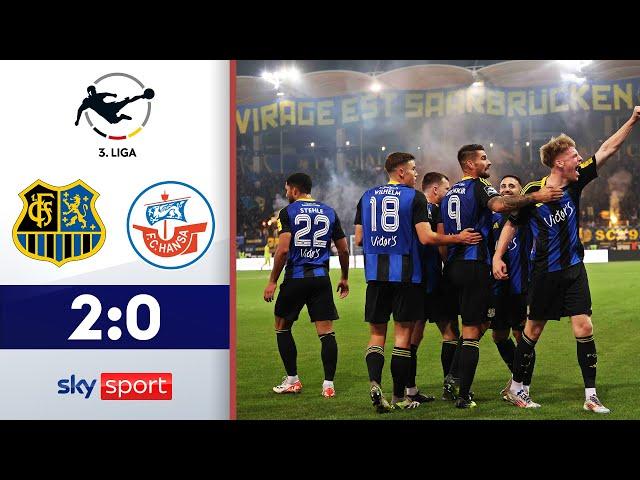 Saarbrücken feiert 6. Saisonsieg! | 1. FC Saarbrücken - Hansa Rostock | Highlights - 3. Liga 2024/25