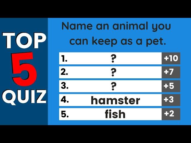 Easy English Quiz | Top Five Answers