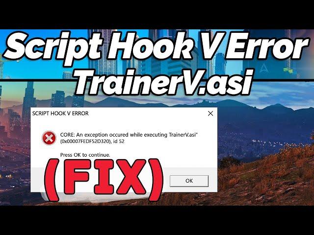 FIX Script Hook V Error CORE  An error occurred while executing 'Menyoo asi' GTA 5