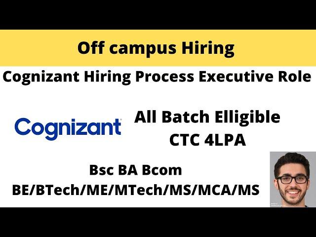 Cognizant Started Hiring | CTC 4 LPA | Off campus hiring | Process Executive Role | Apply now |