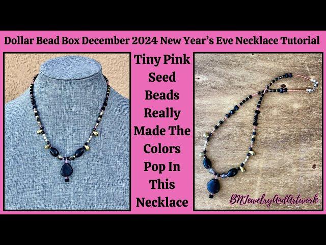 Dollar Bead Box December 2024 New Year's Eve Necklace Tutorial #beads #jewelry #necklace #tutorial