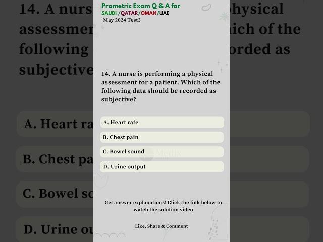 Prometric Questions & Answers for Nurses | https://youtu.be/ZmgsmrmcscU