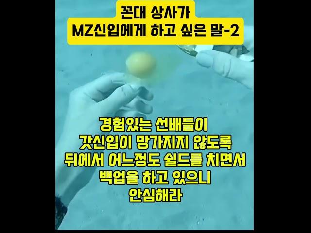 꼰대상사가 MZ 신입에게 하고 싶은 말-2 #mz세대 #신입사원 #꼰대 ##직장인