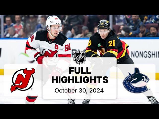 NHL Highlights | Devils vs. Canucks - October 30, 2024