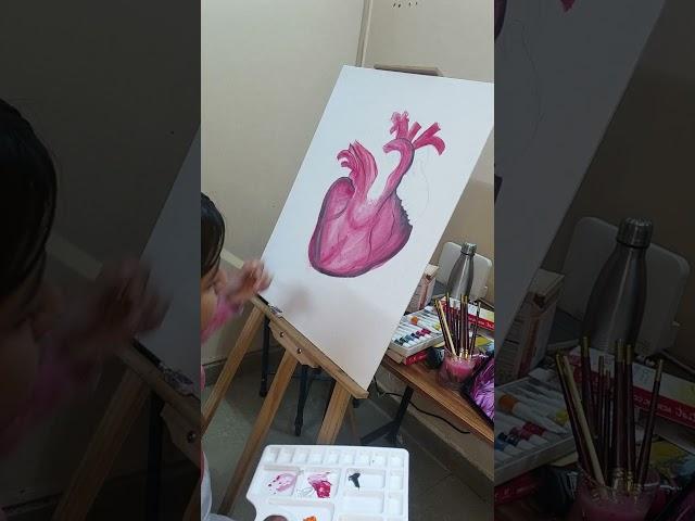 Heart painting ~#canvas #painting #art #canvastutorial #acrylic #painter #anatomy